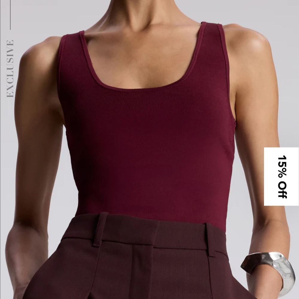 ALC Red and White Fitted Sleeveless Tank Top